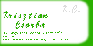 krisztian csorba business card